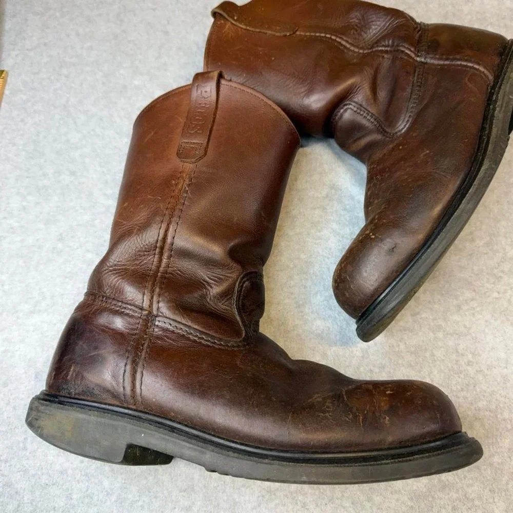 Vintage Red Wing 2231 Pecos Brown Leather Steel toe boots  10.5 Made In the USA